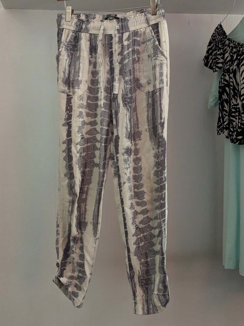 Rewash Gray and White Tie-Dye Jogger Pants